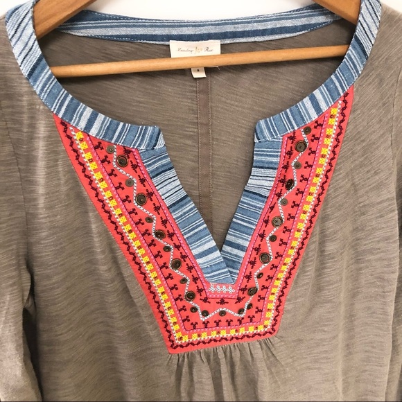 Anthropologie Meadow Rue Cuoco Henley Top Sz S - Picture 3 of 10